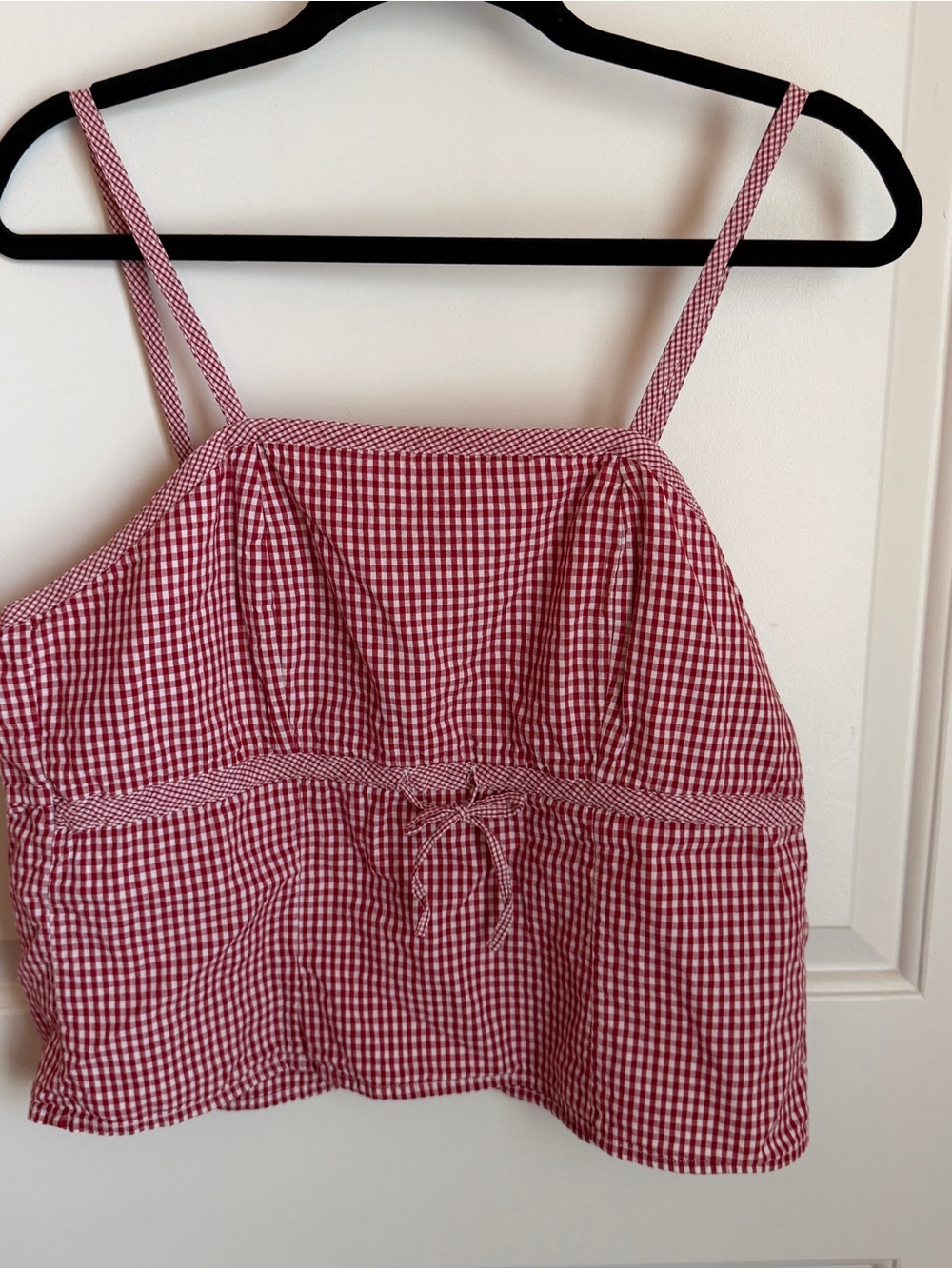 Vintage Y2K Red Gingham Tie-Front Cami Top